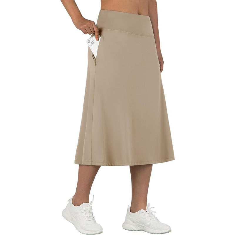Womens Yoga Sports All-Match Long Skirt by Ricaloux