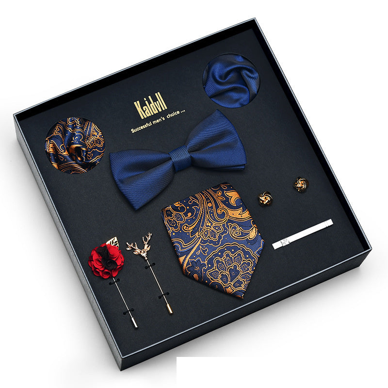 Eight Piece Tie Square Bow Tie Brooch by Ricaloux