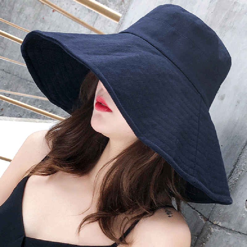 Solid-color Extra-wide-brim Sun Hat by Ricaloux