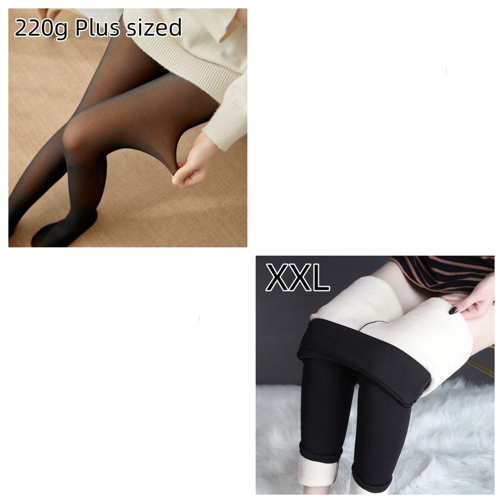 Fleece-lined Thickened Sheer Tights Leggings Transparent One-piece Pantyhose Superb Fleshcolor Pantynose - RICALOUX