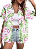 Womens Fashion Plus-Size Floral Loose-Fitting Shirt by Ricaloux