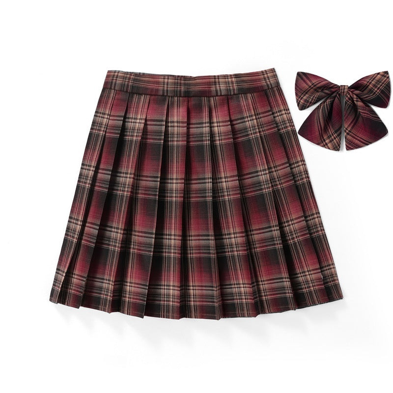 High-waisted Pleated Plaid Mini Skirt – Premium 0 | RICALOUX