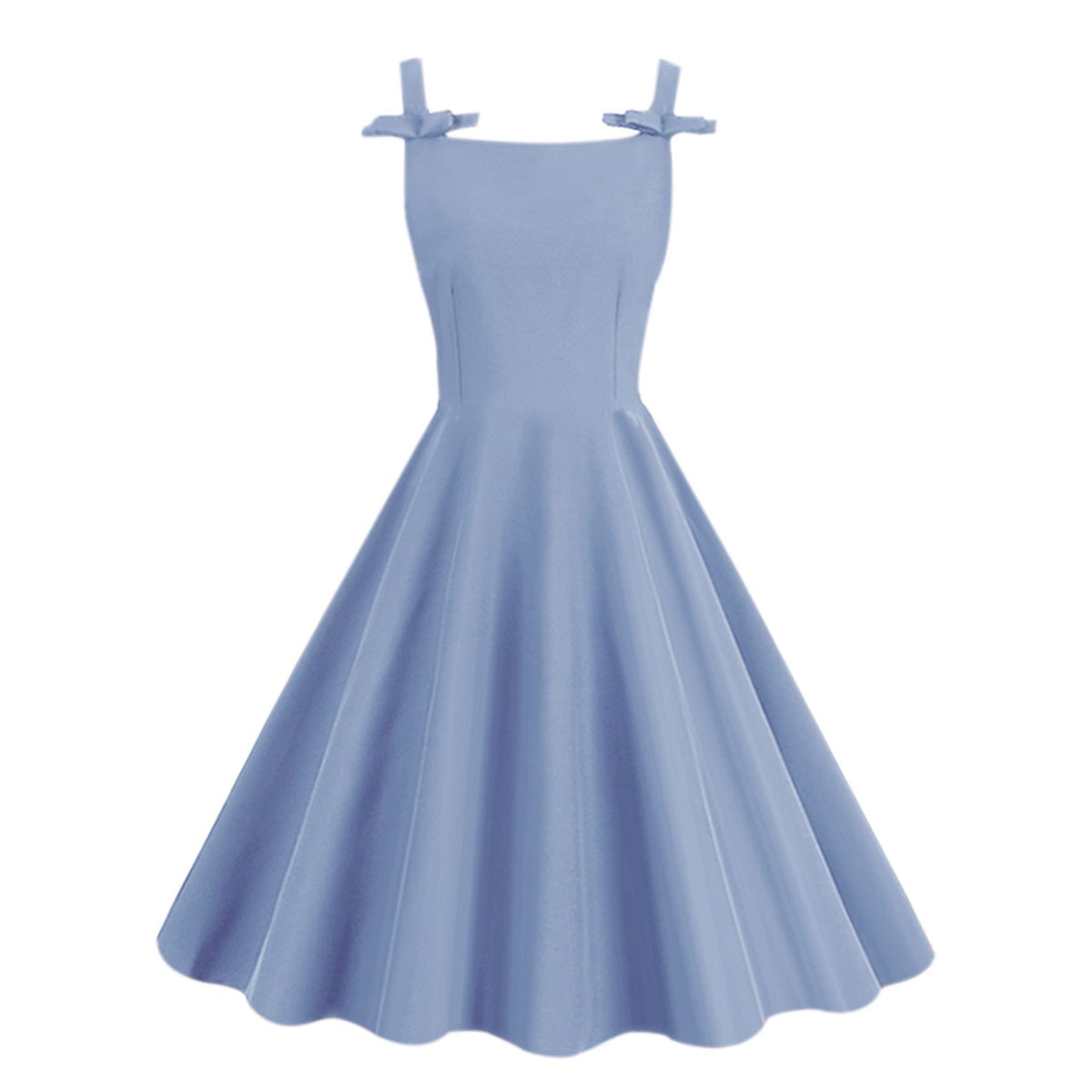 Sleeveless Village-color Bow-tie Audrey Hepburn-style Strap Maxi Dress, New Style by Ricaloux