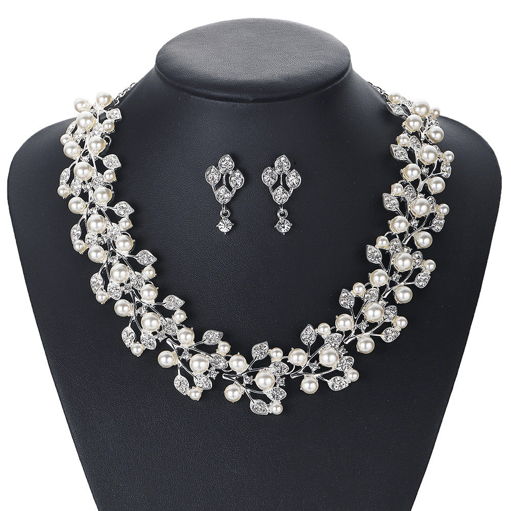Pearl Leaf-Shaped Jewelry Set For Women by Ricaloux