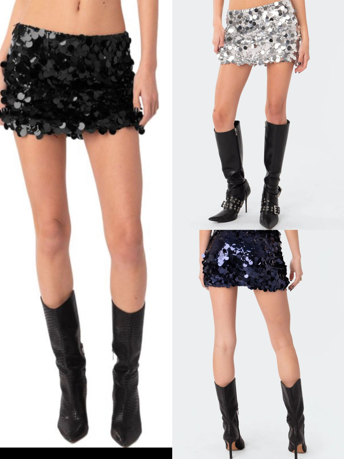 Women's Irregular Sequin Fashion Short Skirt - RICALOUX