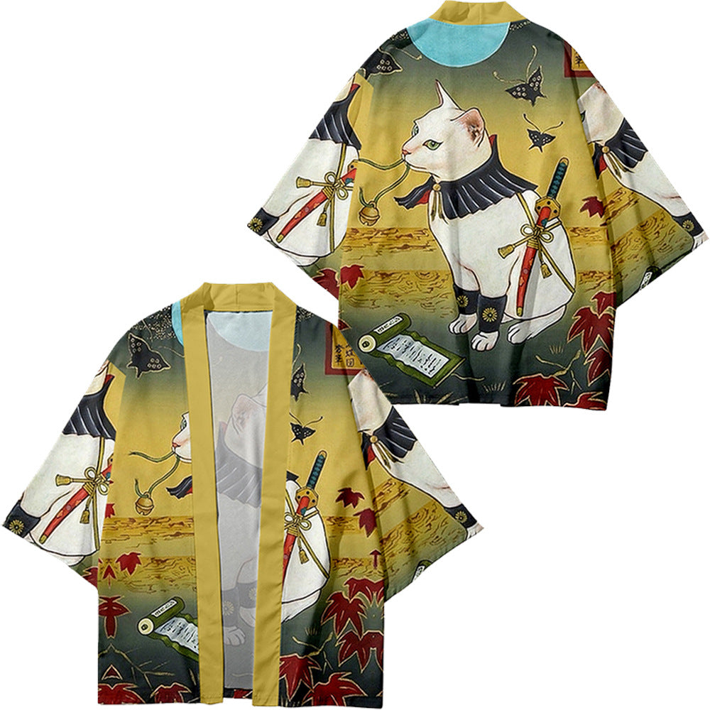 Printed Casual Kimono-style Mid-sleeve Wrap For Couple Outfits – Premium 0 | RICALOUX