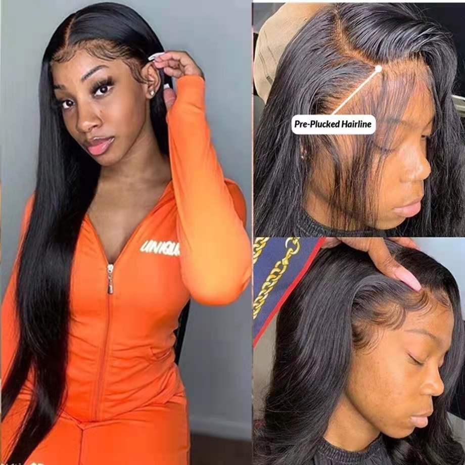 Mid-length Straight Hair Hand-woven Front Lace Synthetic Wigs by Ricaloux