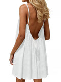 Womens Strapless Backless Loose-fitting Solid-color Dress by Ricaloux