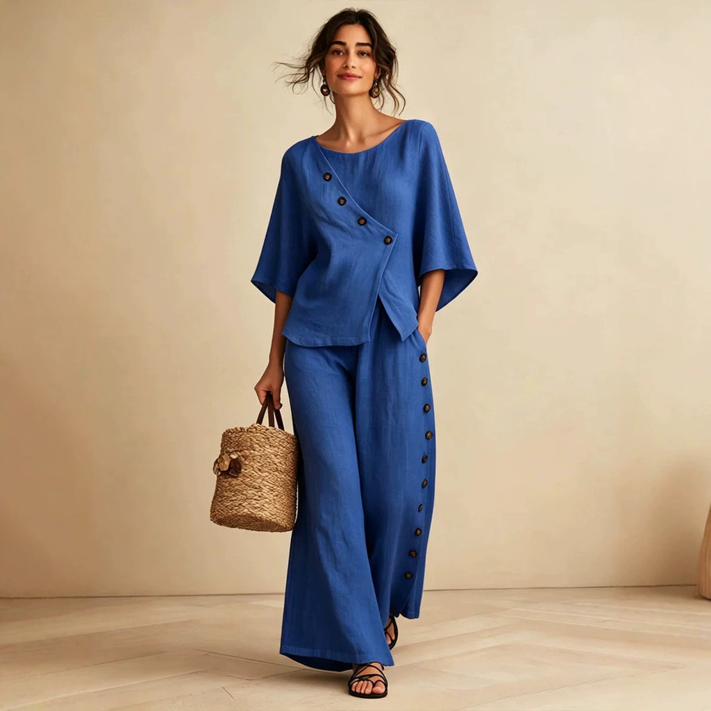 Womens Loose-fitting Straight-leg Casual Pants Set – Premium 0 | RICALOUX