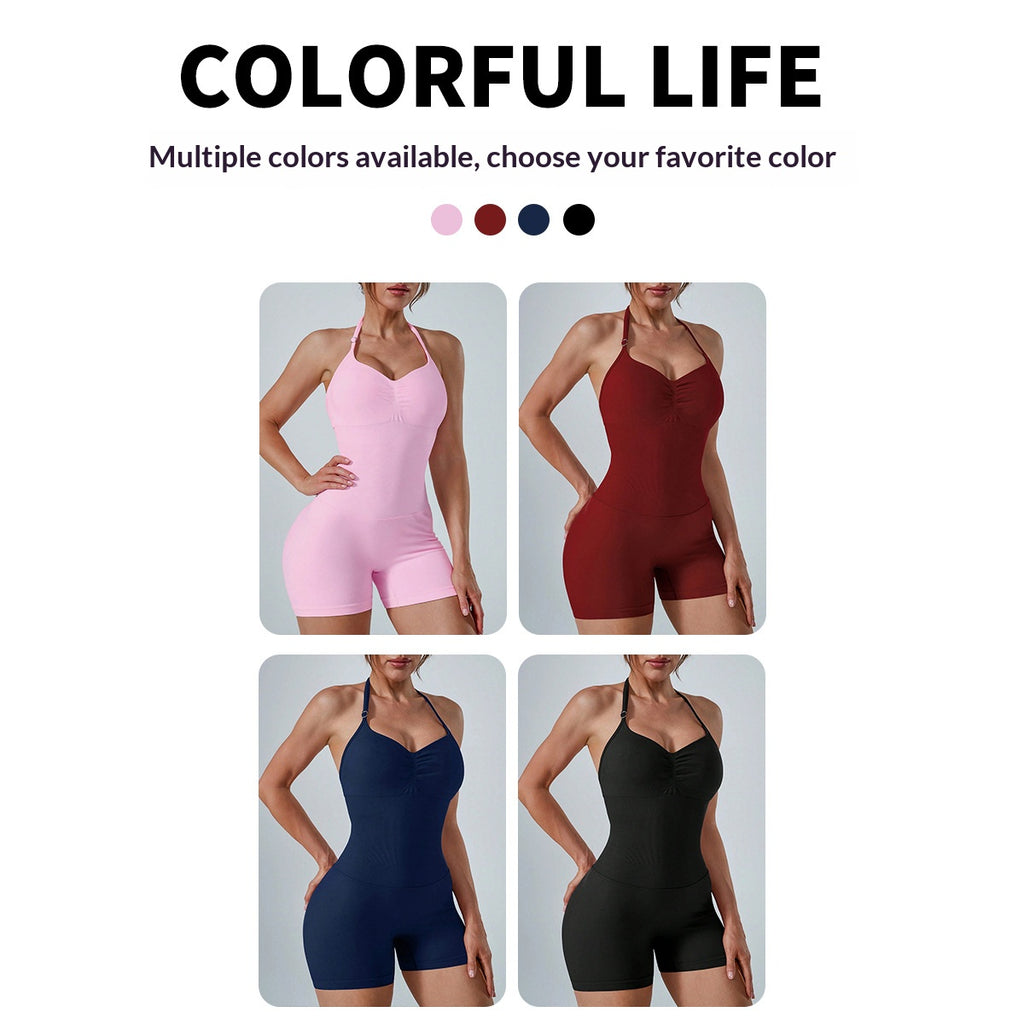 Seamless One-Piece Yoga Jumpsuit, Sexy Peach Butt Yoga Bodysuit, Quick-Dry Fitness Sports Backless Yoga Outfit – Premium 4 | RICALOUX