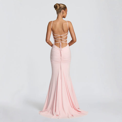 Back-tie Figure-hugging Sheath Evening Gown Dress – Premium 0 | RICALOUX
