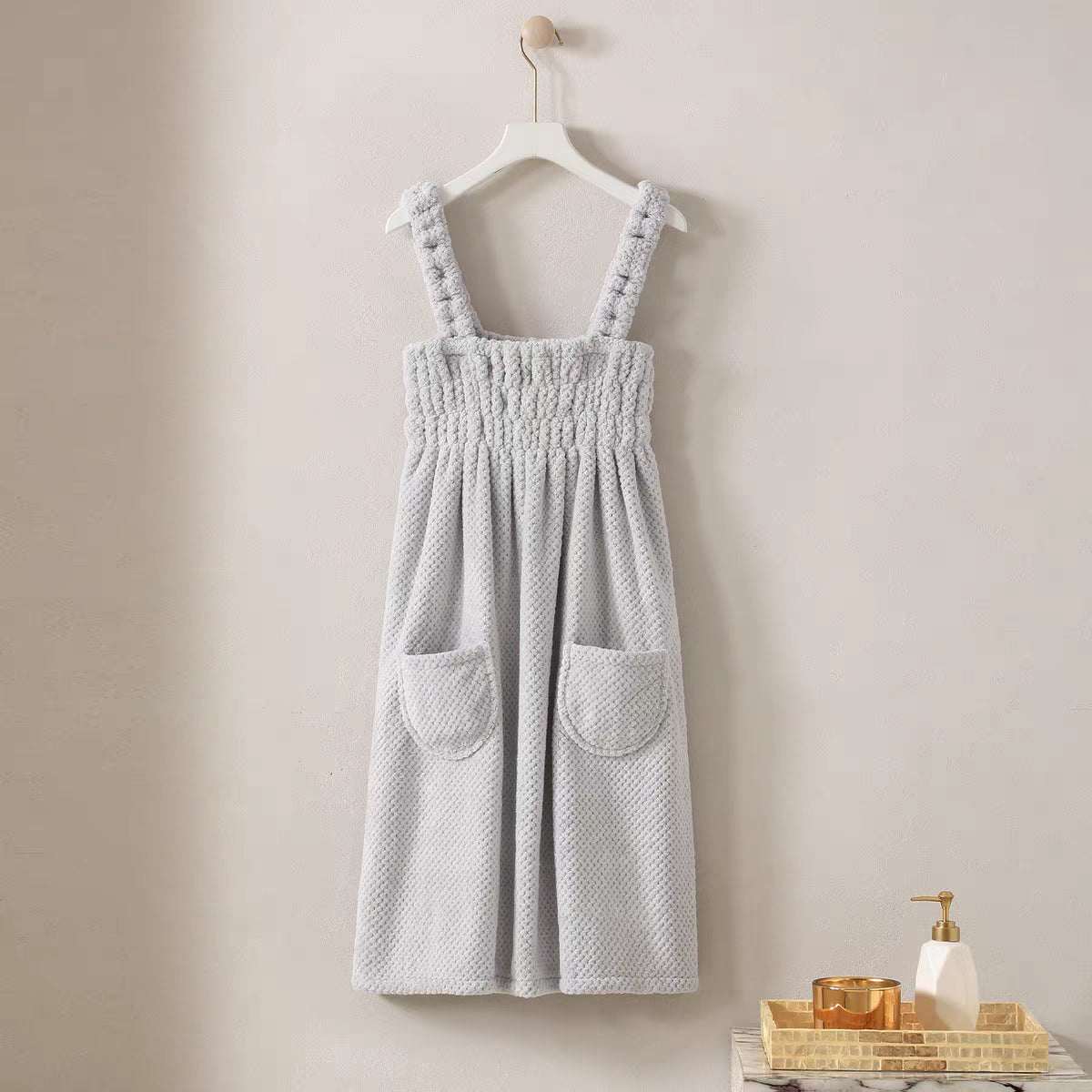 Womens Bath Towel Bra Wearable Absorbent Bath Skirt by Ricaloux