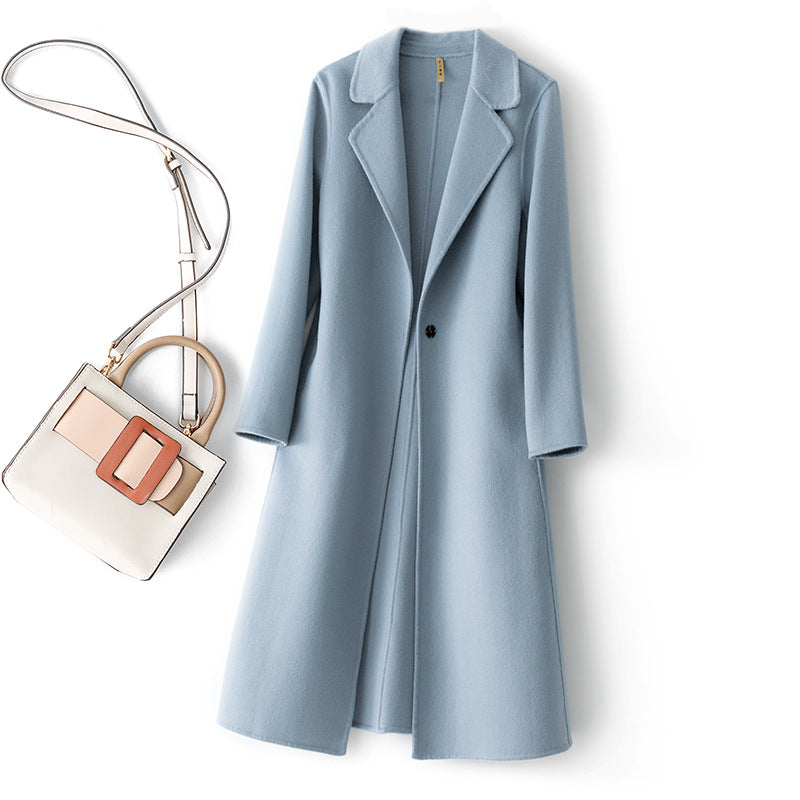 Cashmere Coat Womens Mid-length Wool Outerwear by Ricaloux