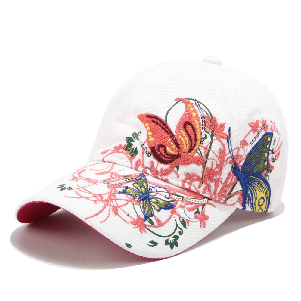 Summer Women's Embroidered Flower And Butterfly Sequin Fashion Trend Sun Hat For Outdoor Outings, Summer Shopping, Vacation - Versatile Hat – Premium 4 | RICALOUX