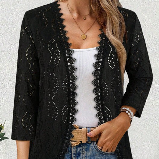 Womens Fashion Lace-spliced Long-sleeve Top – Premium 0 | RICALOUX
