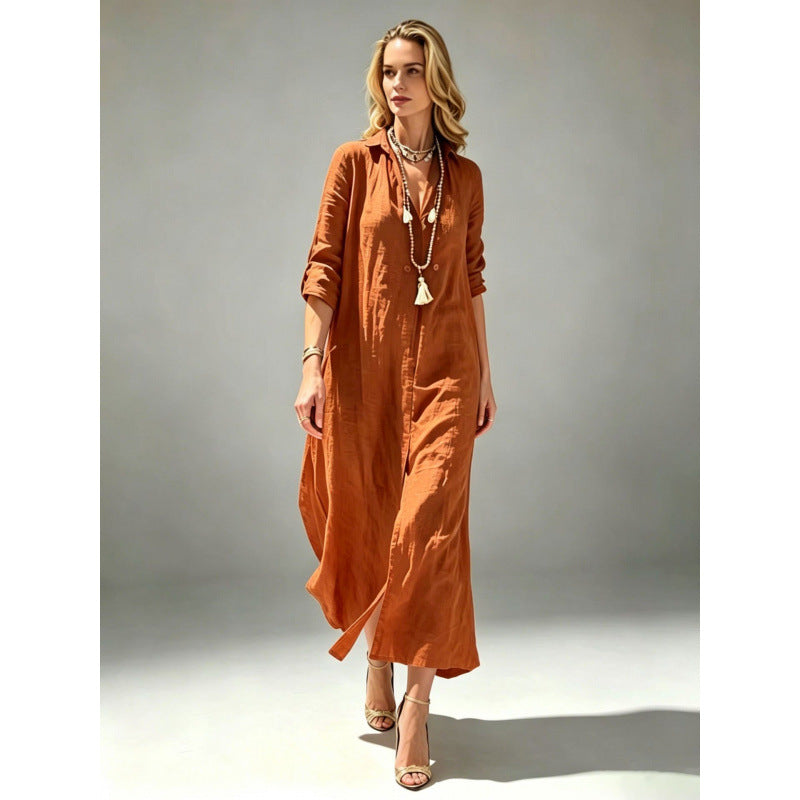 Loose-fitting Slit-front Vacation-style Dress by Ricaloux