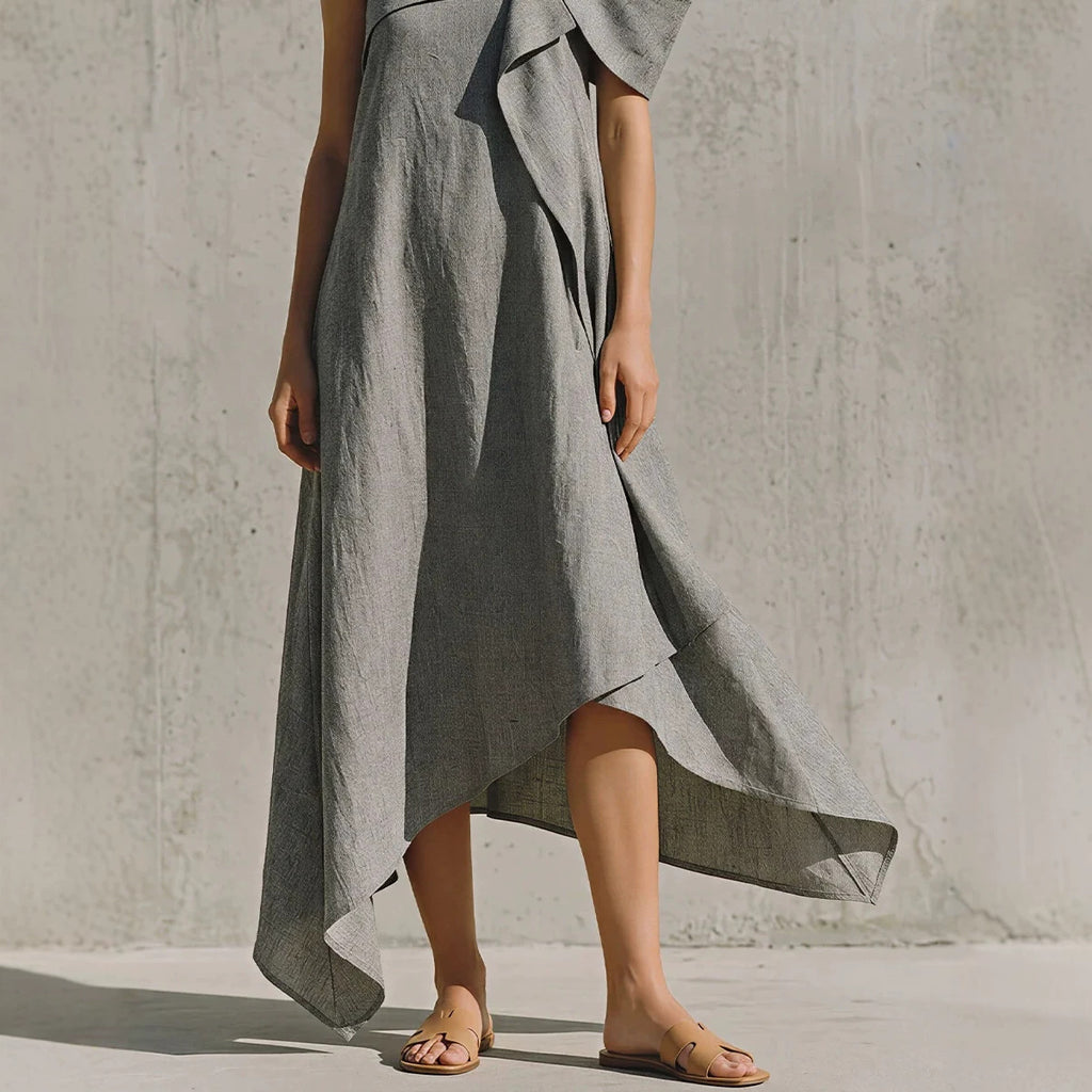 Irregular Hem Asymmetrical Off-shoulder Dress by Ricaloux