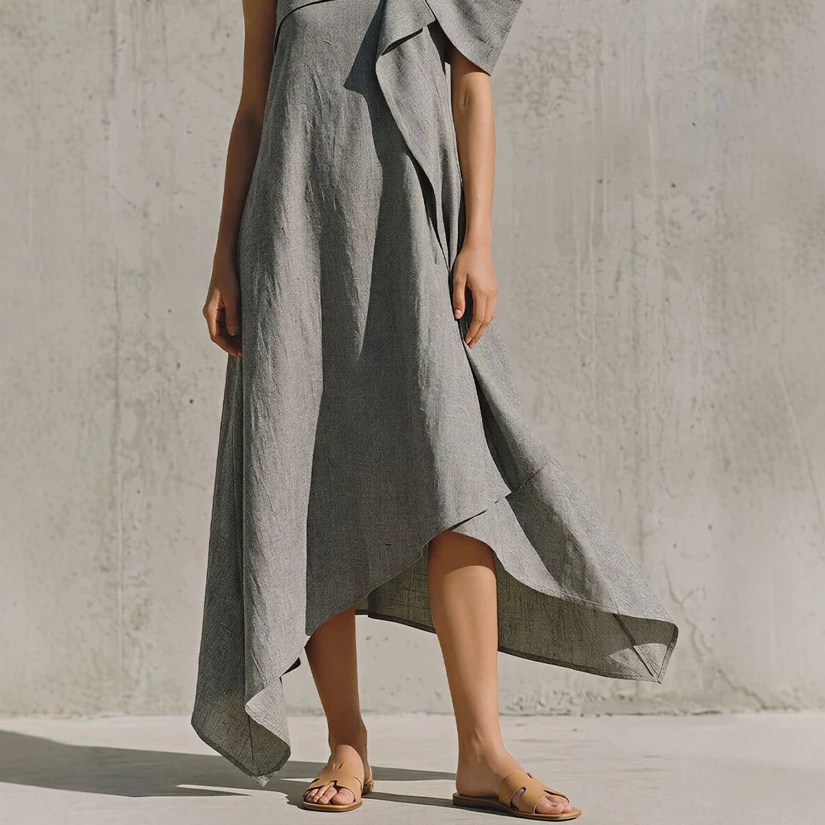Irregular Hem Asymmetrical Off-shoulder Dress by Ricaloux