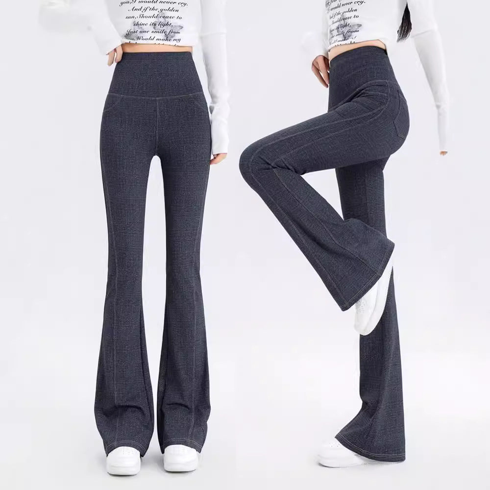 Womens Denim Bootcut Shark Leg Pants by Ricaloux