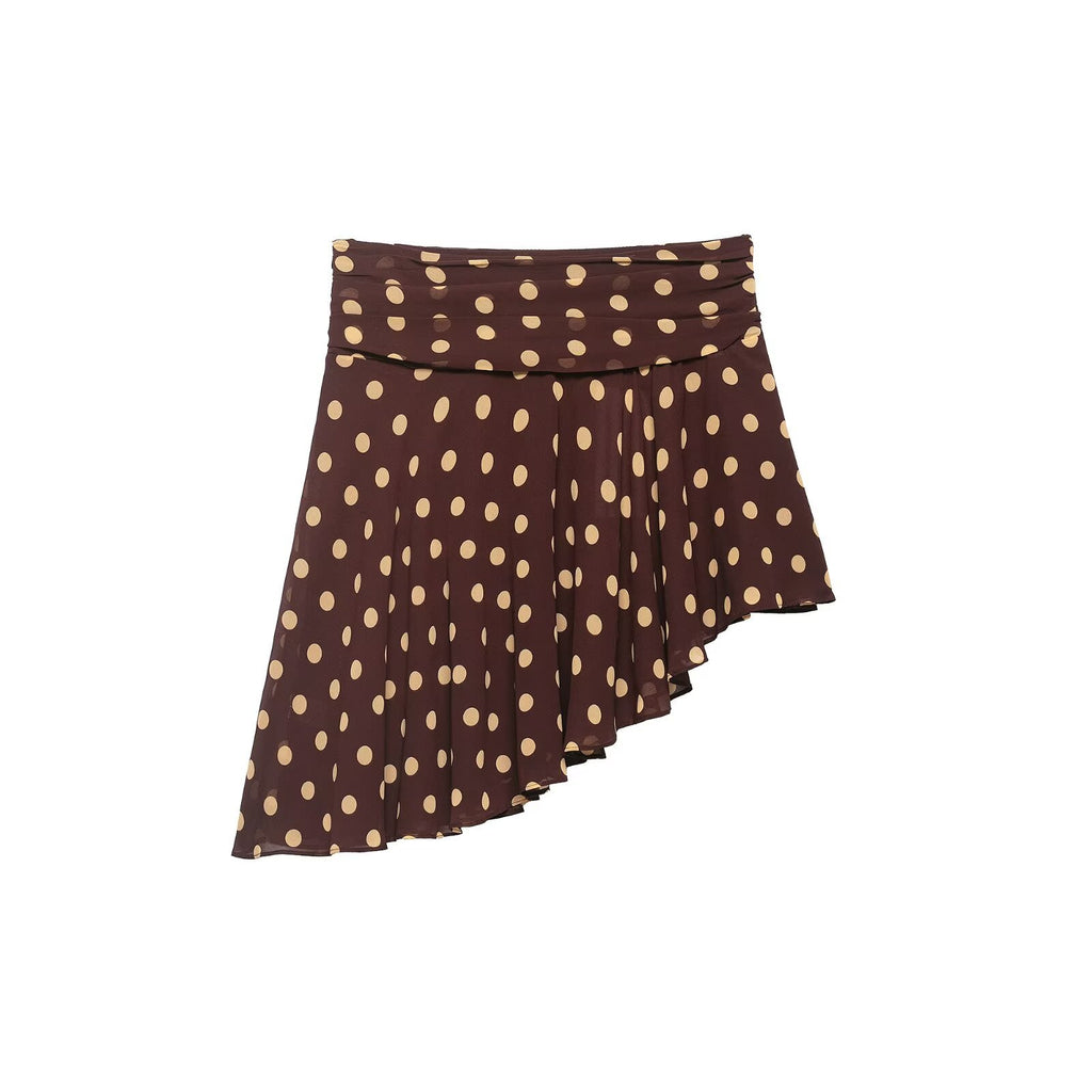 Fashionable Polka-Dot Asymmetric Skirt by Ricaloux