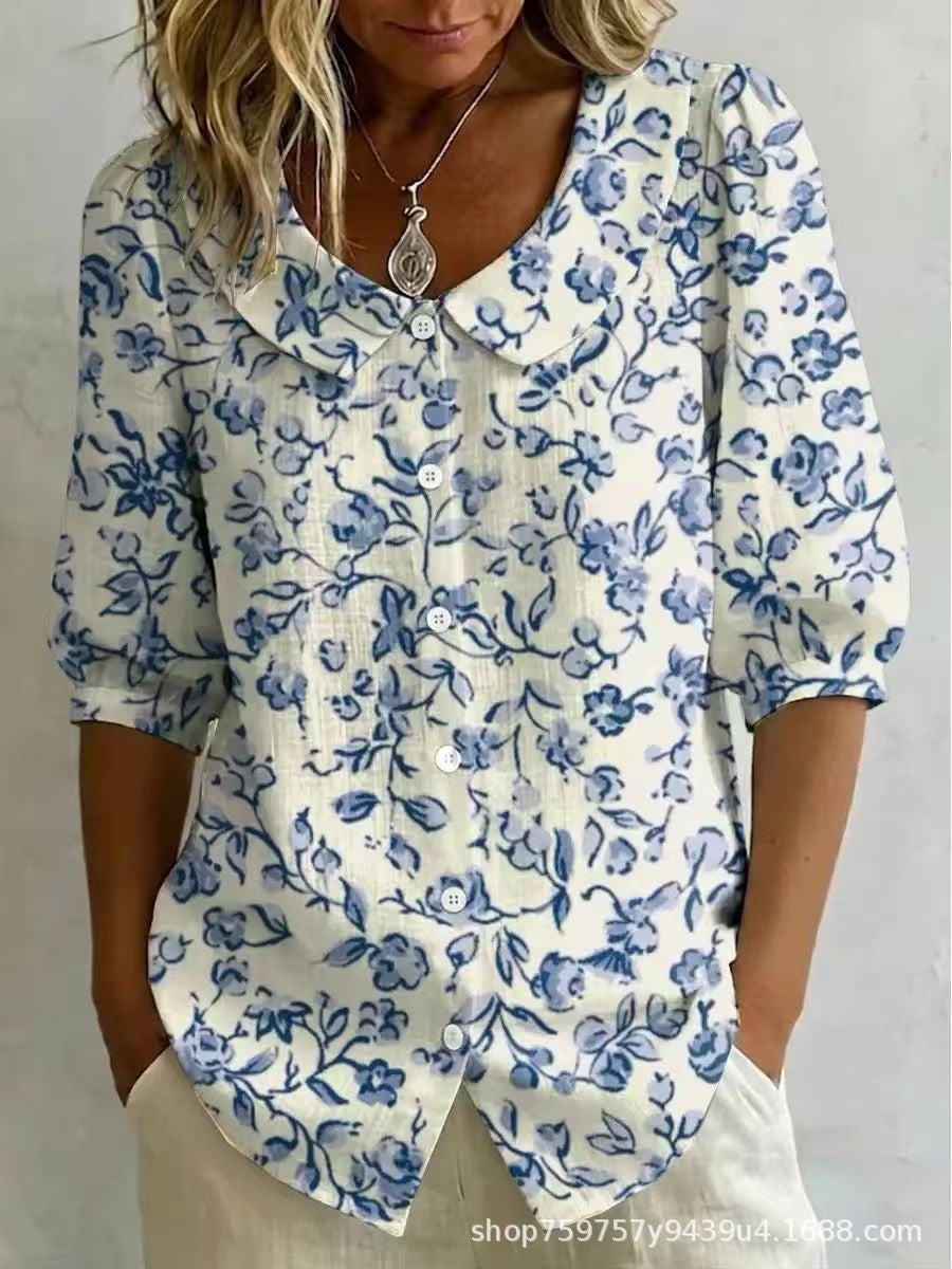 Womens Casual Fashion Printed Short-sleeve Top – Premium 0 | RICALOUX