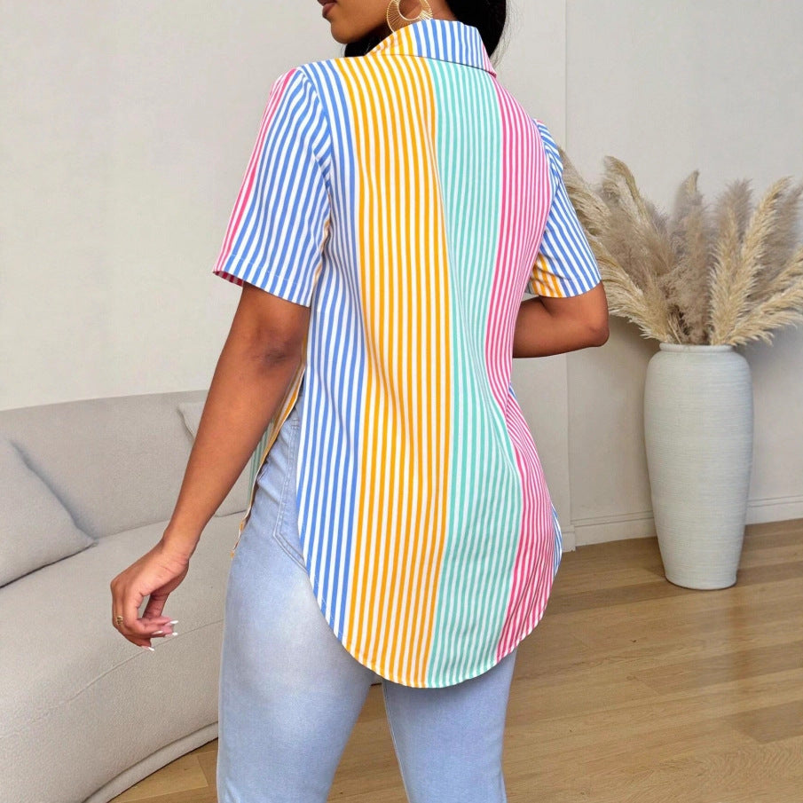 Womens European And American-style Printed Blouse by Ricaloux