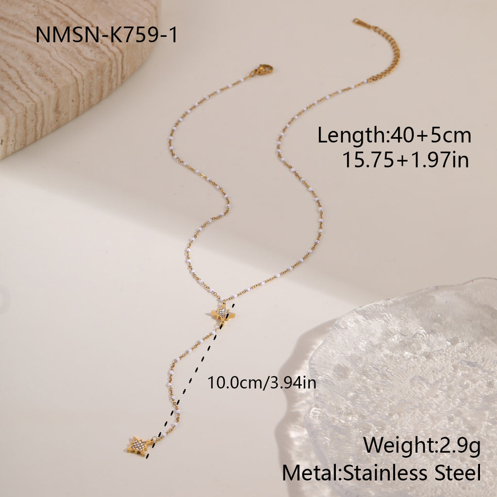 Stainless Steel Jewelry Tassel Necklace For Women by Ricaloux