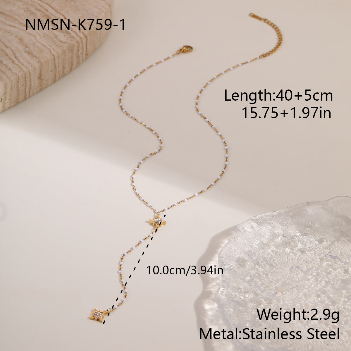 Stainless Steel Jewelry Tassel Necklace For Women by Ricaloux