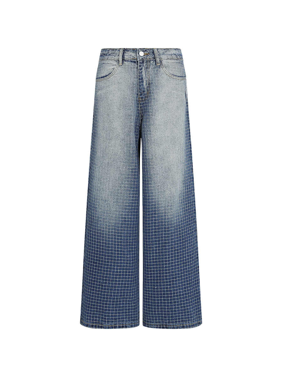 Washing Gradient Blue Straight Jeans by Ricaloux