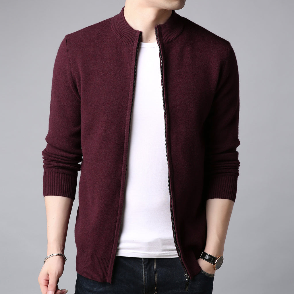 Mens Thickened Warm Solid-color Sweater by Ricaloux