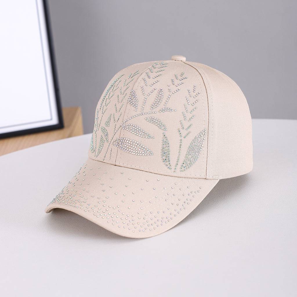 Men's And Women's Adjustable Leaf-shaped Beaded Pattern Twill Fabric Brimmed Baseball Cap. Suitable For Daily Commuting, Spring And Summer Outdoor Outings, And Casual Outings. by Ricaloux