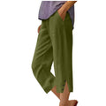 Womens Solid-color Casual Loose-fit Pants With Pockets by Ricaloux