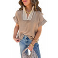 Versatile Lace-Trimmed Loose-Fit Top For Women by Ricaloux