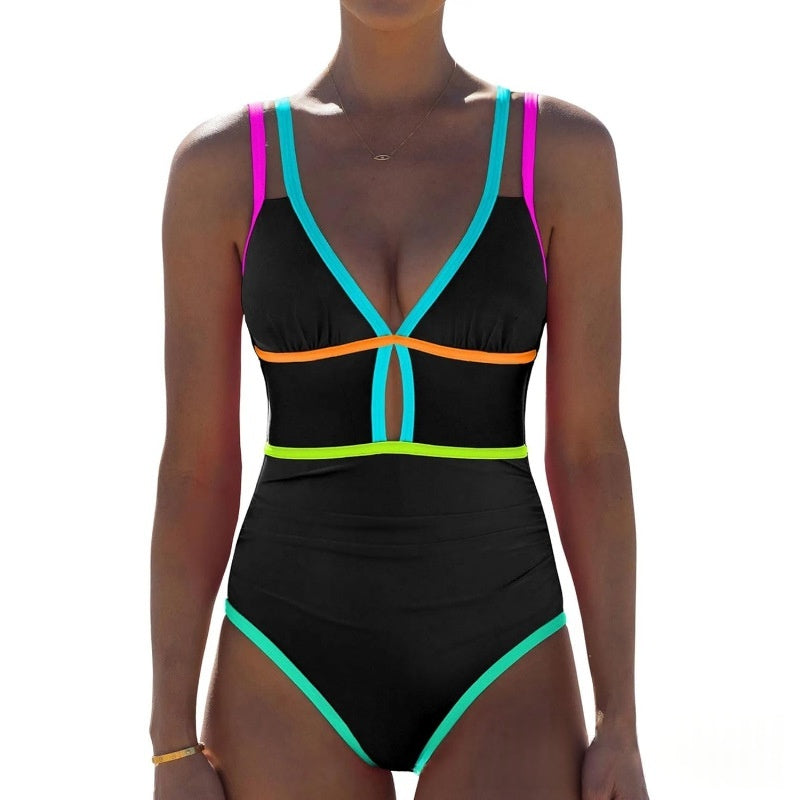 Color Block Sexy Flattering Swimsuit For Women by Ricaloux