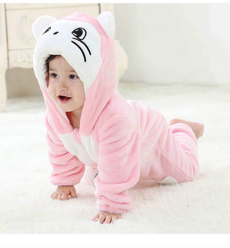 Clothes For Babies Autumn 3-year-old Baby Animal Jumpsuit Flannel Romper European And American Children's Wear - RICALOUX