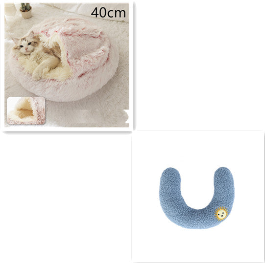 2 In 1 Dog And Cat Bed Pet Winter Bed Round Plush Warm Bed House Soft Long Plush Pets Bed Pet Products by Ricaloux