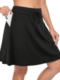 Women's Floral Print High Waist Skort With Pockets Tie Waist Ruffle Hem Athletic Skirt With Built-in Shorts – Premium 4 | RICALOUX