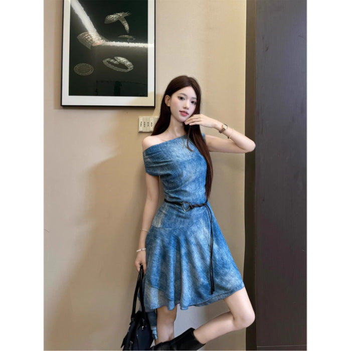 Summer New Light-sophisticated Style Blue Dress by Ricaloux