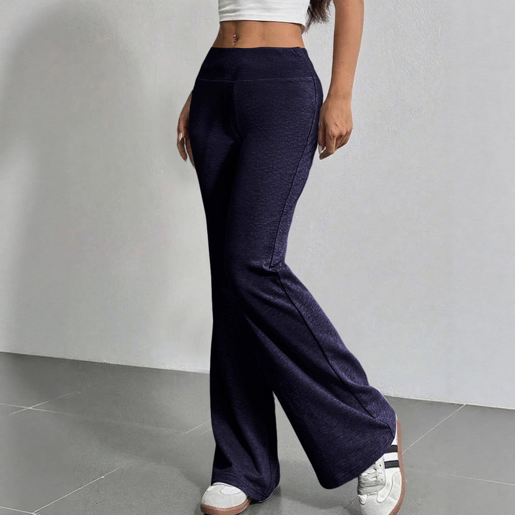 Fashionable Drawstring High-waist Casual Flared Trousers by Ricaloux