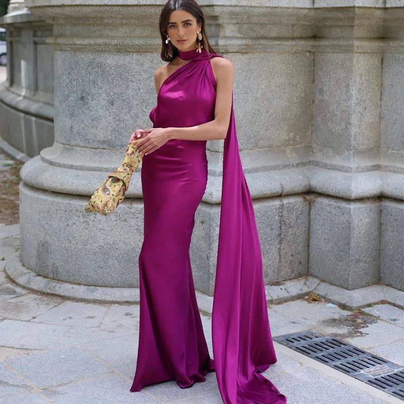 Evening Gown Banquet Wedding Long Dress High-end Minimalist Style by Ricaloux