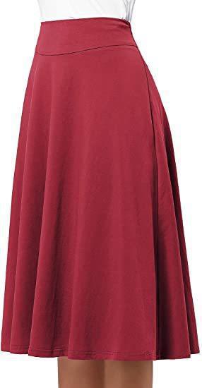 Womens Summer Flared Elastic Mid-Length Skirt by Ricaloux