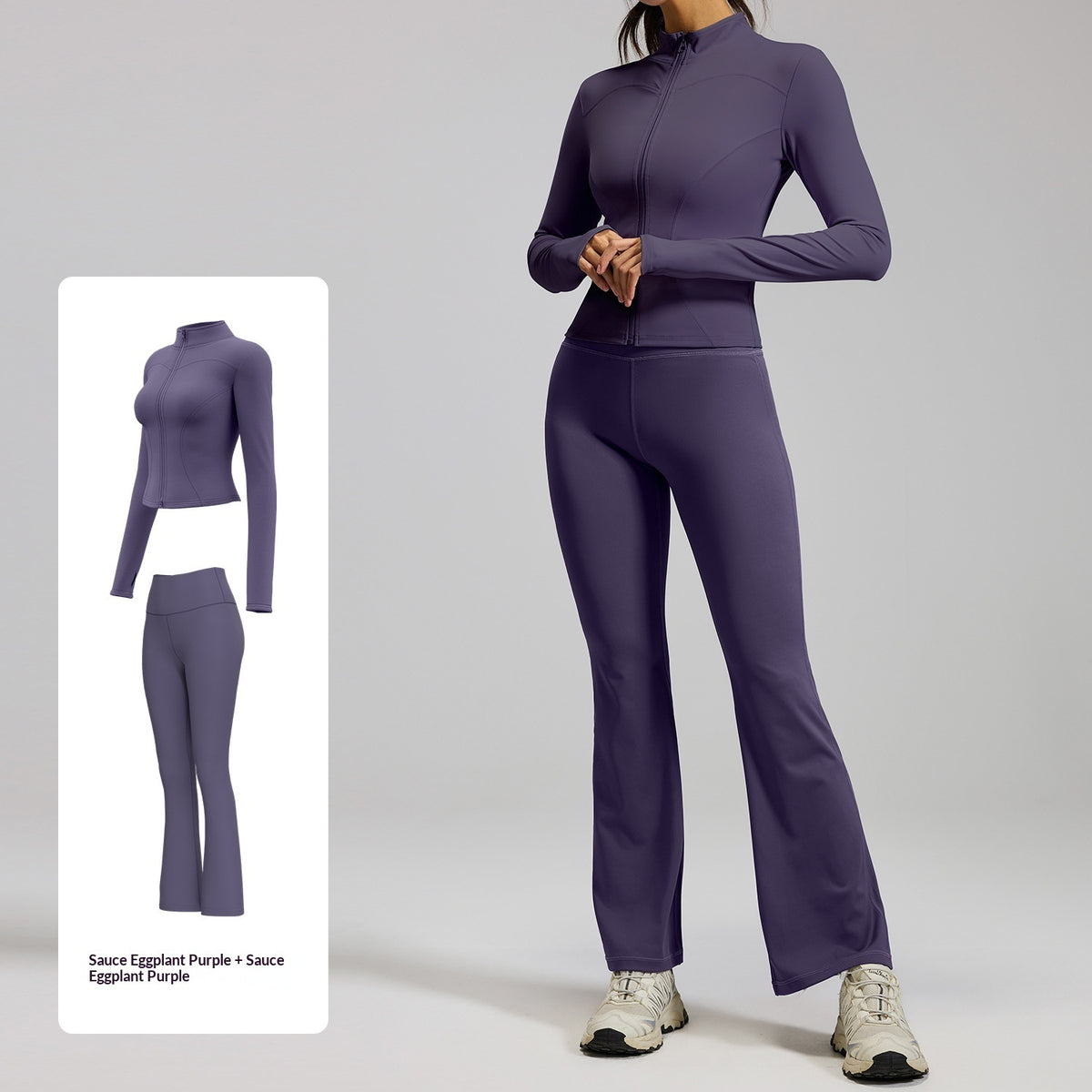 High-waisted Yoga Pants Wide-leg Tapered Workout Jogger Set – Premium 0 | RICALOUX