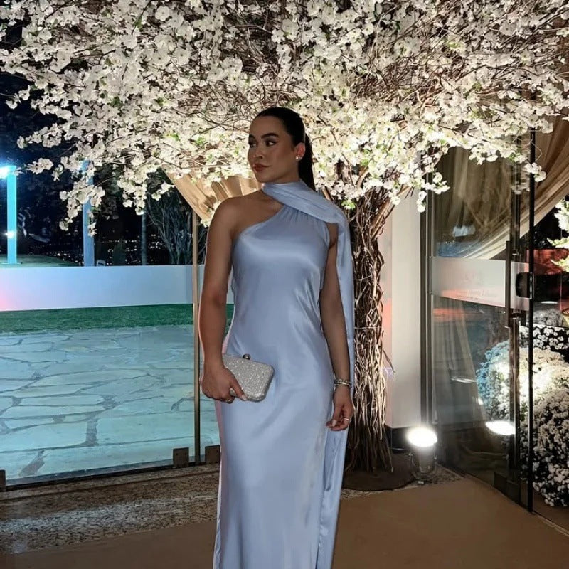 Evening Gown Banquet Wedding Long Dress High-end Minimalist Style by Ricaloux