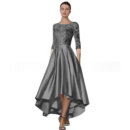 Lace Mid-sleeve Long Evening Gown Long Party Dress For Balls And Events by Ricaloux