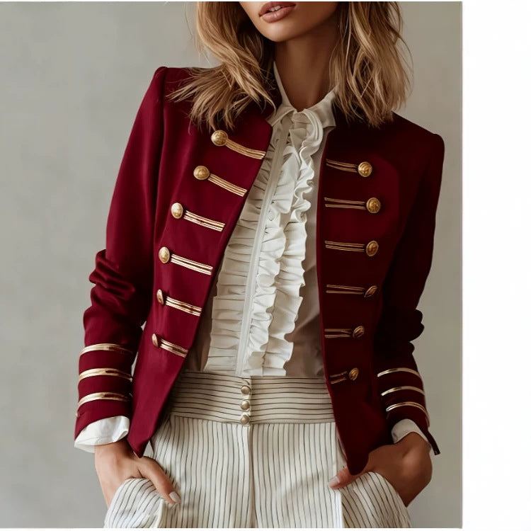 Navy-style Gold-striped Buttoned Jacket by Ricaloux