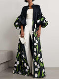 Printed Minimalist Midi Dress European And American Style by Ricaloux