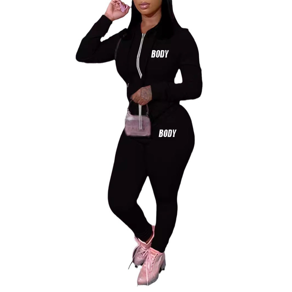 Womens Two-Piece Sweatshirt Set With Hoodie And Lettering Fashionable Outfit – Premium 0 | RICALOUX
