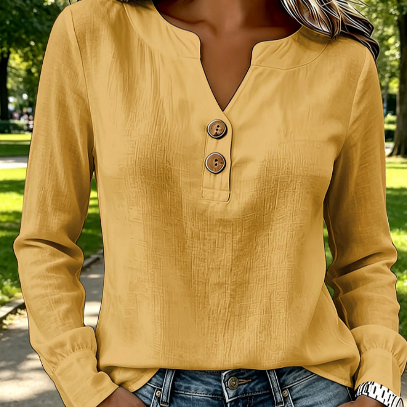 V-neck Buttoned Women's Blouse – Premium 0 | RICALOUX