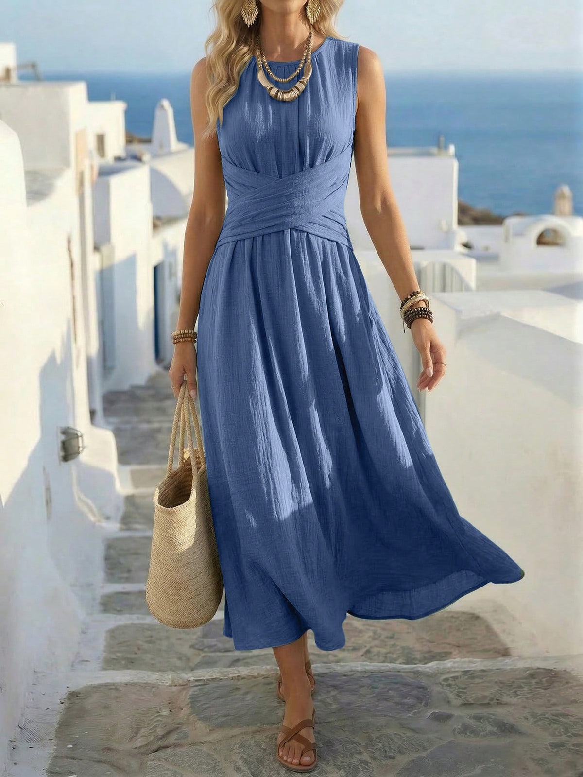 Summer Sleeveless Maxi Dress European And American Style by Ricaloux