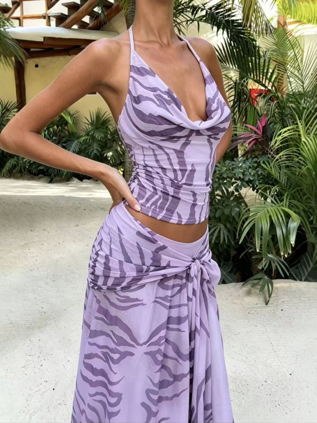 Womens Halter-top Blouse And Skirt Two-piece Set – Premium 0 | RICALOUX